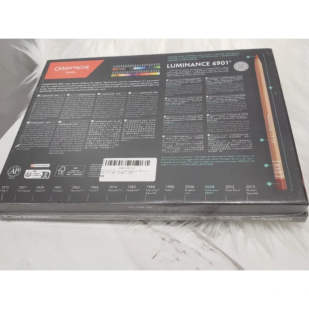 Caran d'Ache Luminance 6901 40 colored pencils NEW SEALED HIGHEST LIGHTFASTNESS